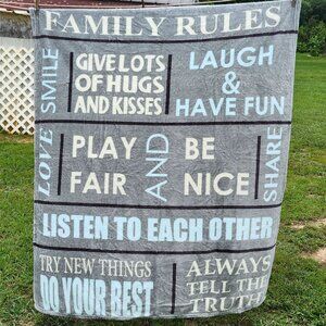 Family Rules throw blanket  63" x 52"